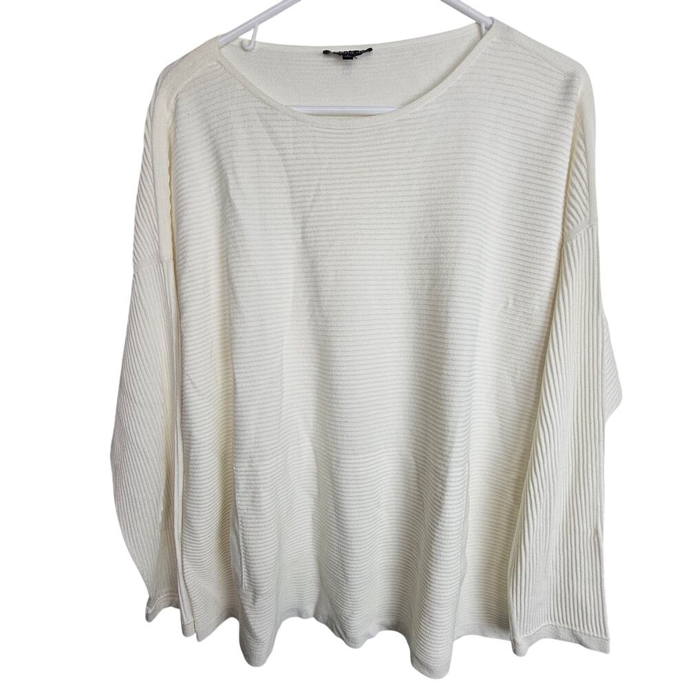 Lafayette 148 Womens Ribbed Top Size L Quiet Luxury Minimalist Capsule Wardrobe
